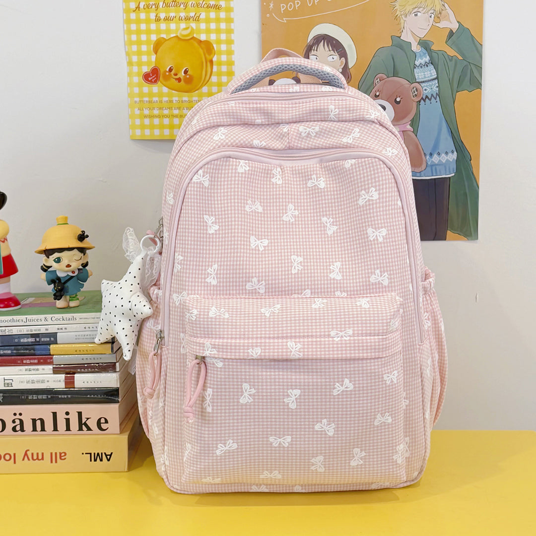 Cute Bow-Embellished Casual Backpack Kalsten