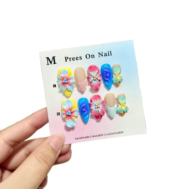 Artistic Floral Press-On Nail Collection