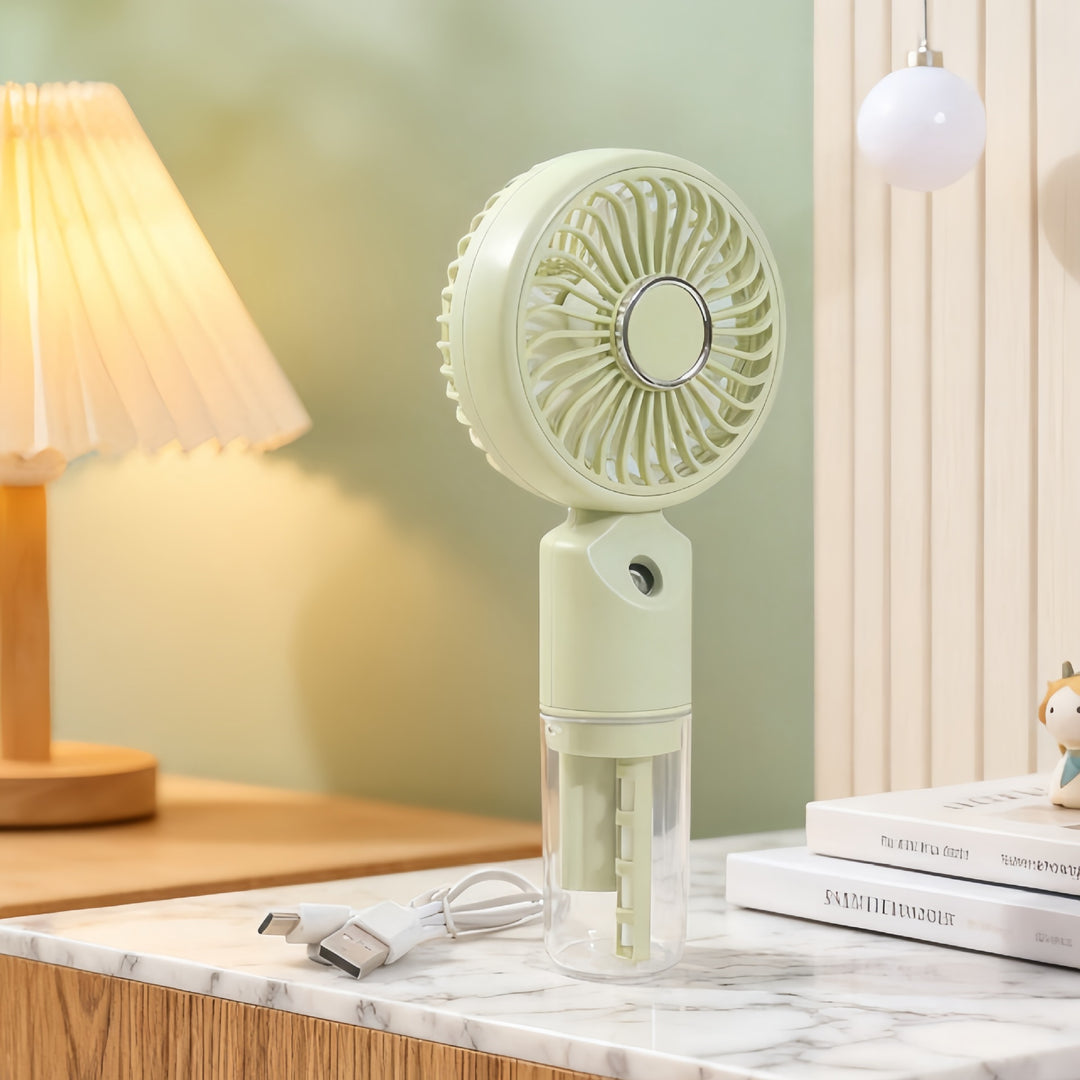 Ladies portable mini fan with integrated spray function Kalsten