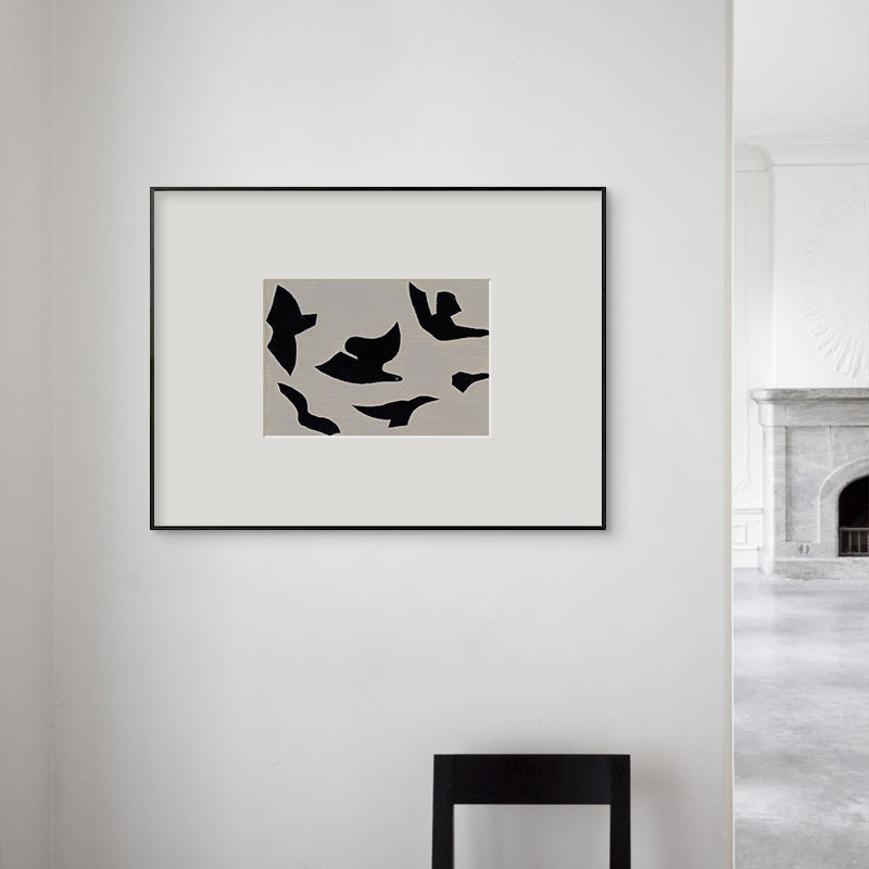 Framed Abstract Bird Artwork
