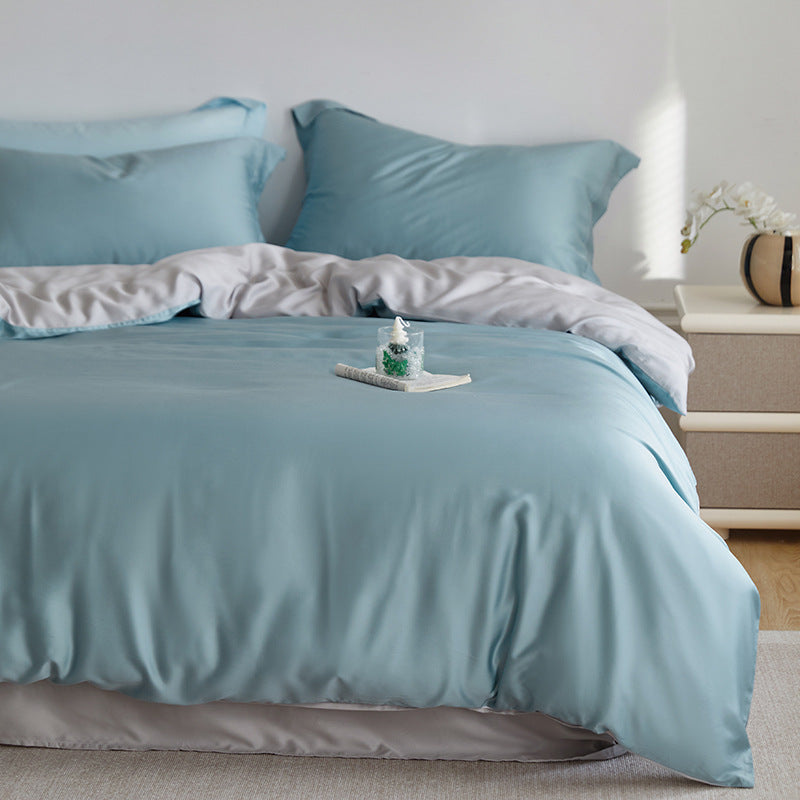 High-quality reversible Mako satin bedding set with a silky-soft touch