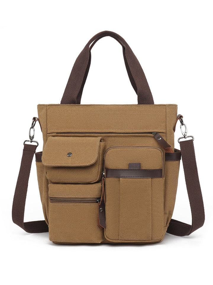 Multi-Pocket Canvas Tote Bag Kalsten