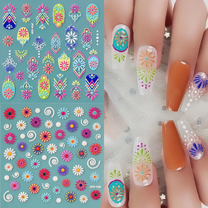 Decorative Floral Nail Art Stickers