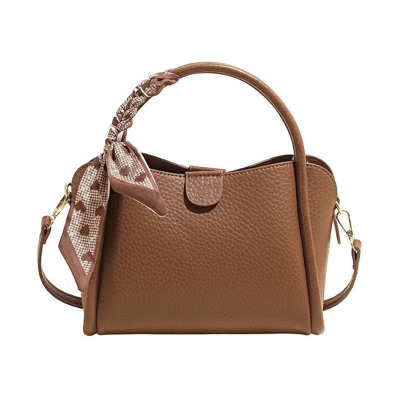 Elegant Textured Handheld Satchel