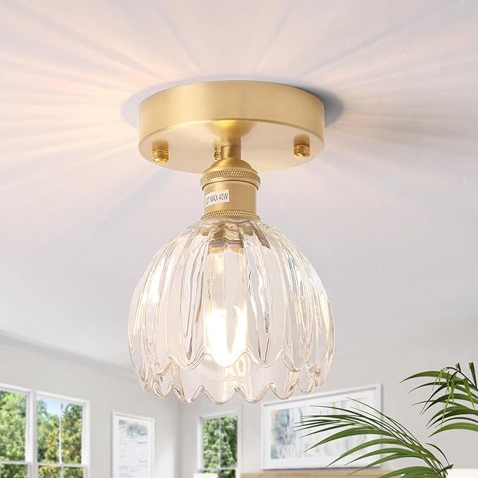 Elegant Glass Flush Mount Ceiling Light