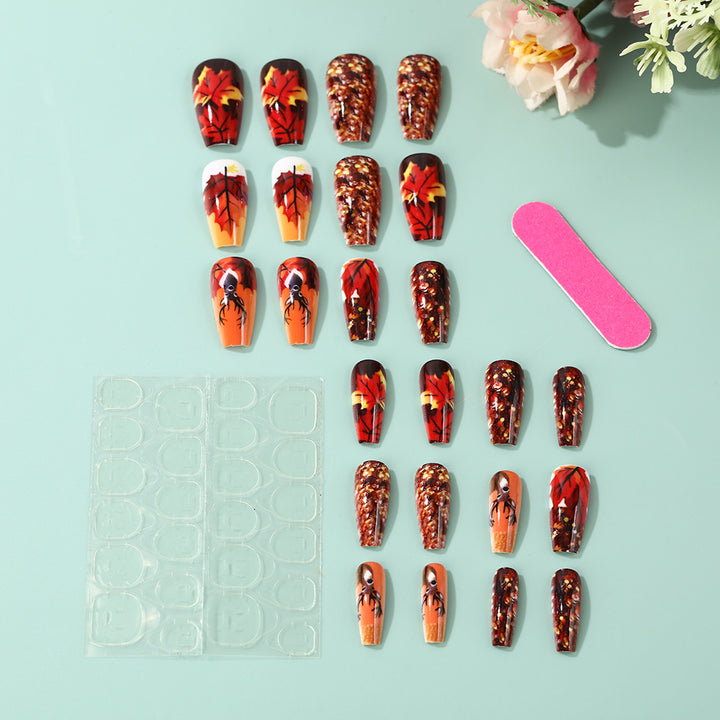 Artificial nails in autumn leaf design Kalsten