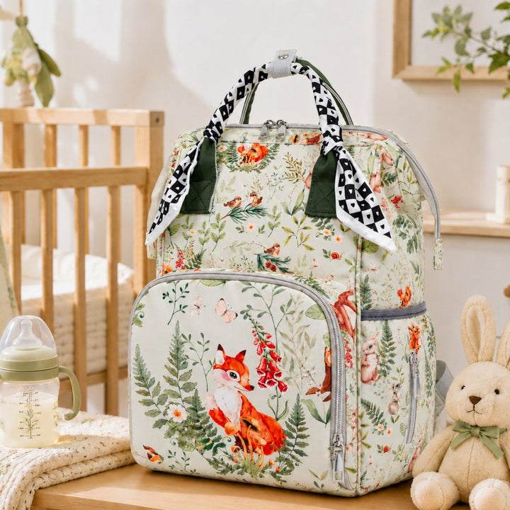 Floral Print Multi-Functional Diaper Backpack Kalsten