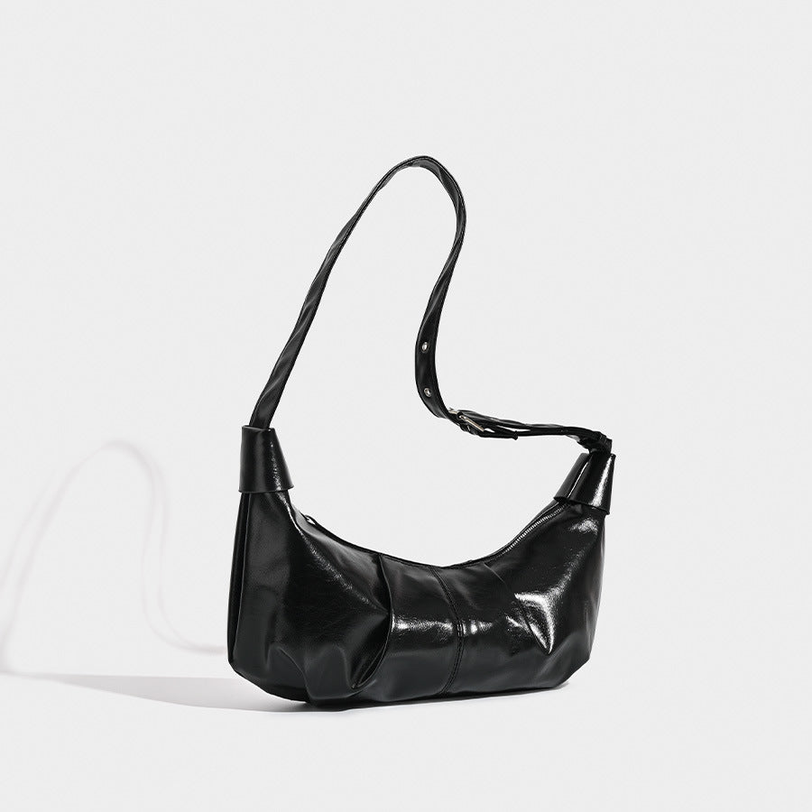 Elegant Pleated Leather Shoulder Bag