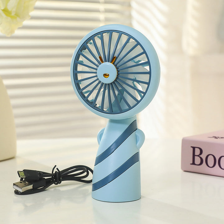 Women's Portable Handheld Fan with Ergonomic Grip and Cute Animal Design Kalsten