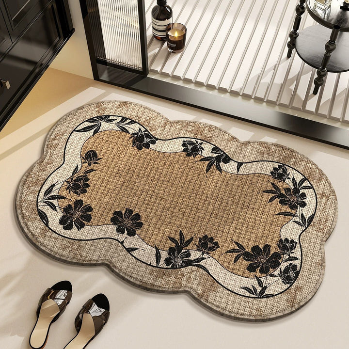 Floral Patterned Bathroom Rug