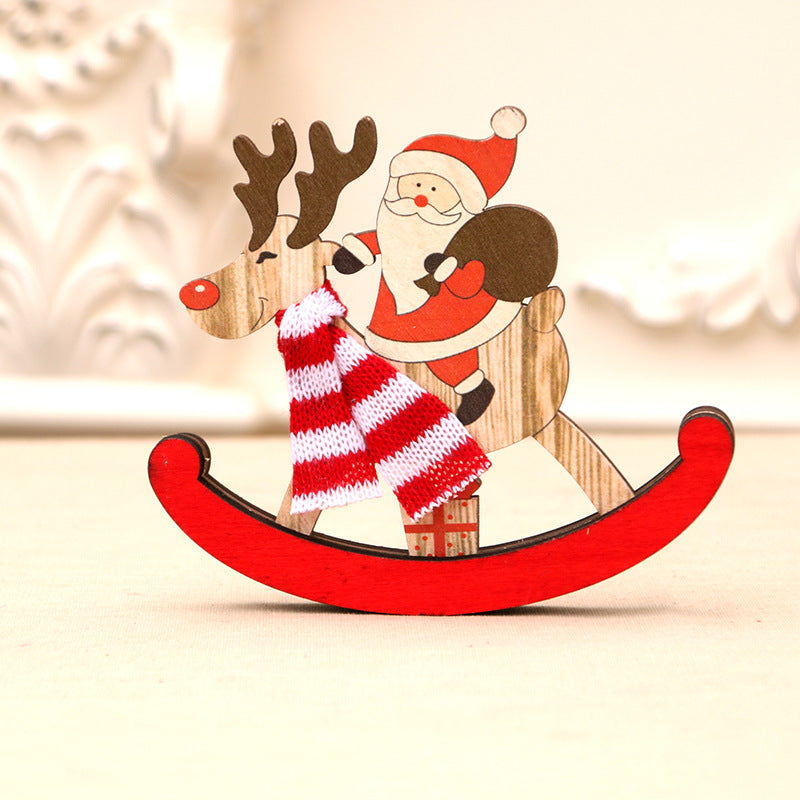 Decorative Wooden Reindeer and Snowman Figurine Kalsten