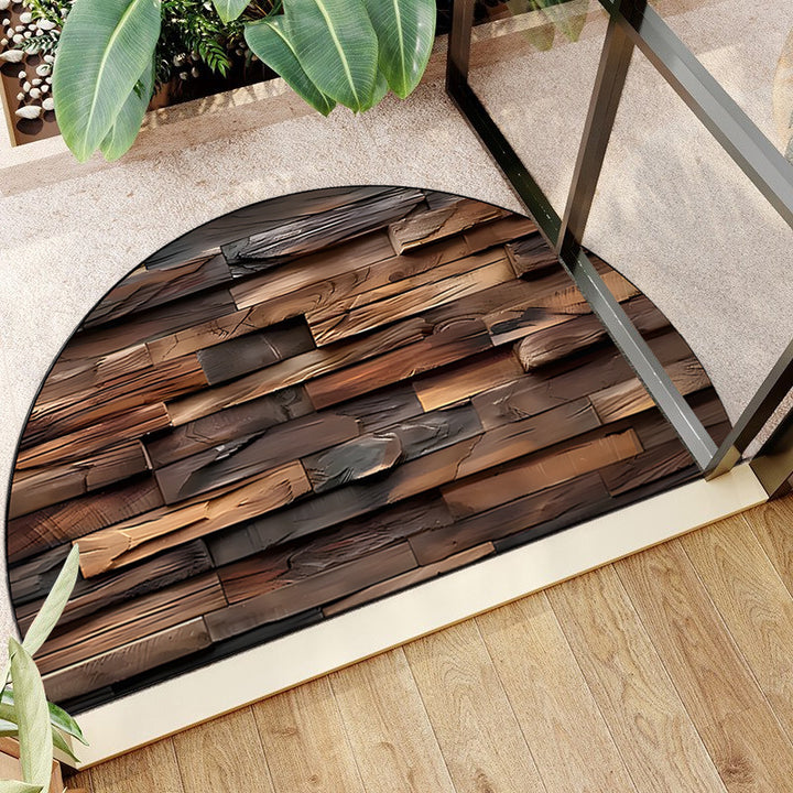 Textured Wooden Plank Doormat Kalsten