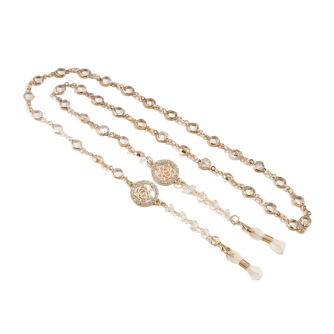 Glamorous Crystal-Embellished Eyewear Chain kalsten