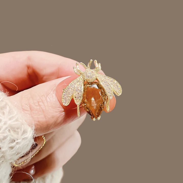 Exclusive bee brooch with crystals Kalsten