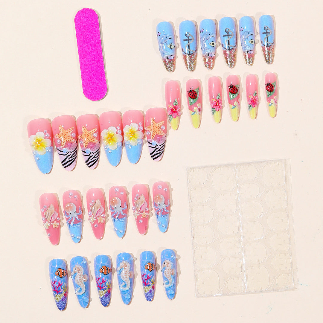 Ocean-Inspired 3D Nail Art Set Kalsten
