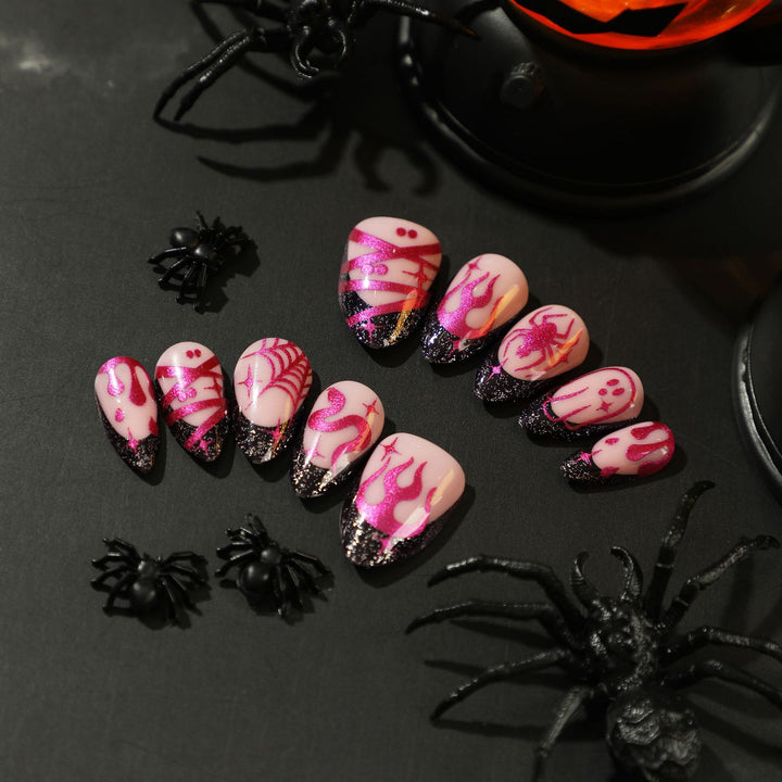 Artful Halloween nail art with a sparkling finish Kalsten