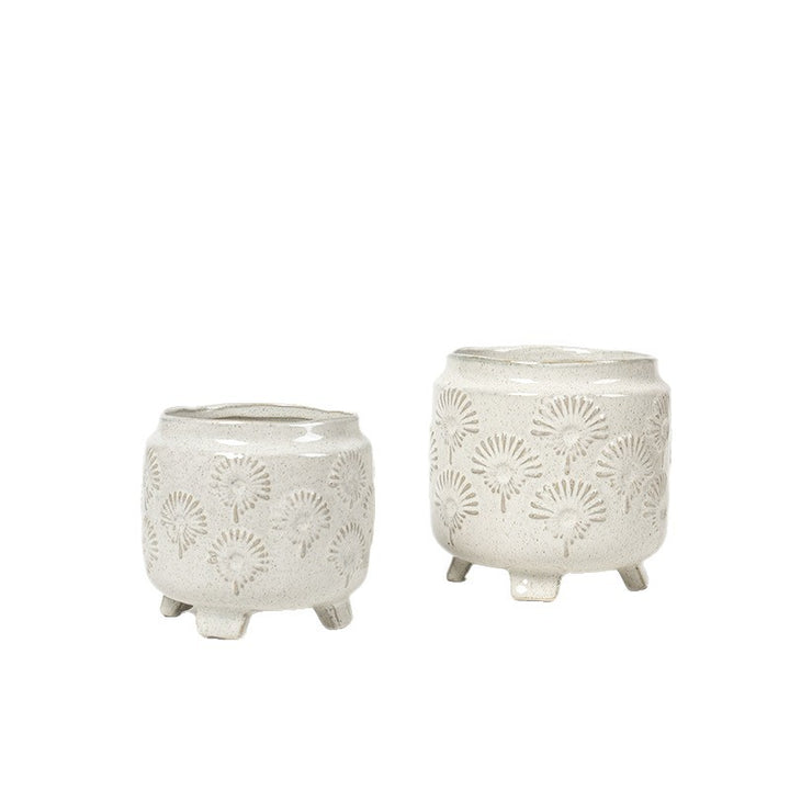 Decorative ceramic flower pot on legs Kalsten
