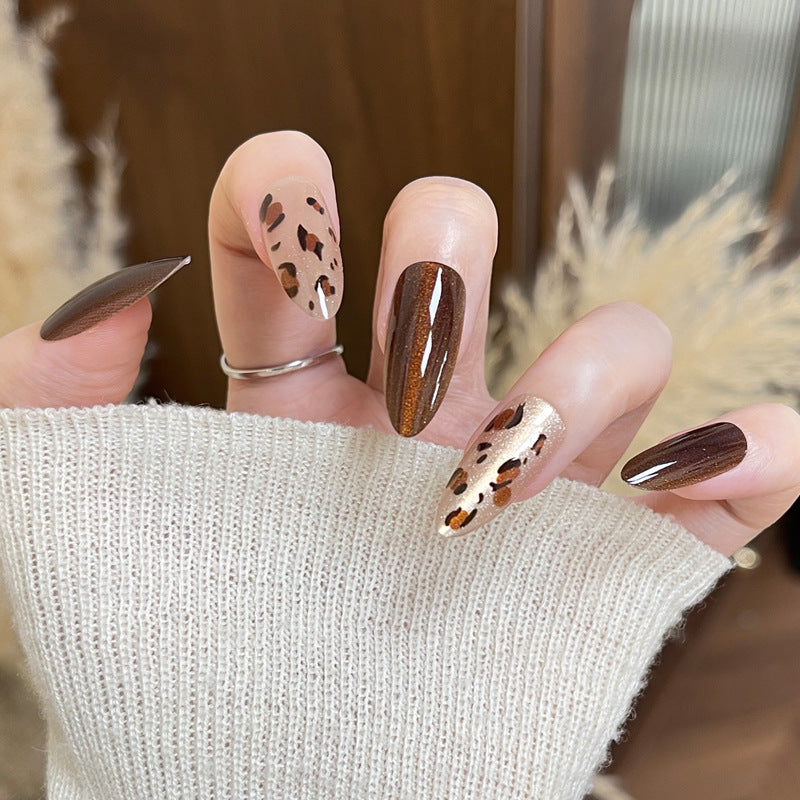 Artistic Stiletto Press-On Nail Set with Elegant Animal Print Kalsten