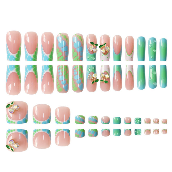 Artistic Nail Art Set with Floral Accents Kalsten