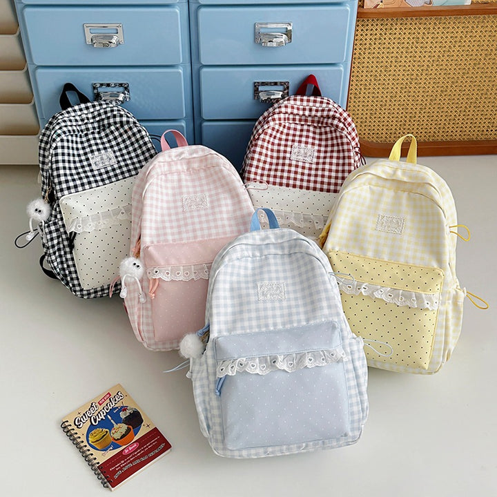 Cute Checkered Pattern Backpack Kalsten