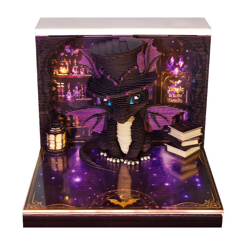 Handcrafted Layered Diorama Led Lightbox With Pop-Up Maple Tree Scene