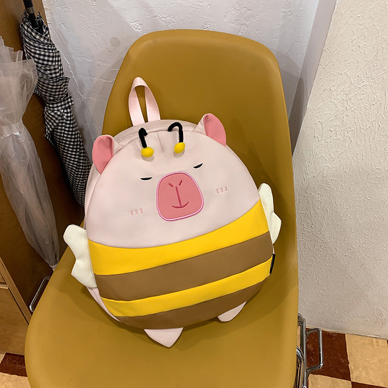 Cute Bee-Themed Plush Backpack