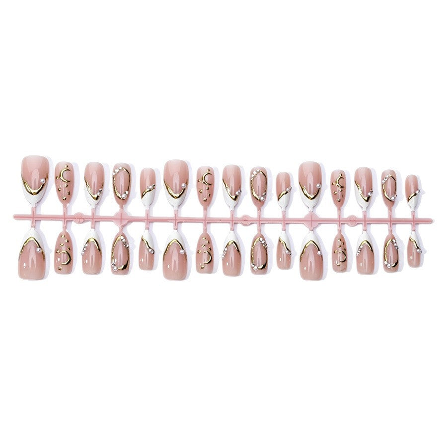 Exquisite artificial nail set with fine 3D decorations and elegant accents Kalsten