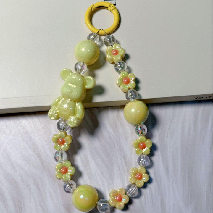 Playful Bear-Themed Beaded Keychain kalsten