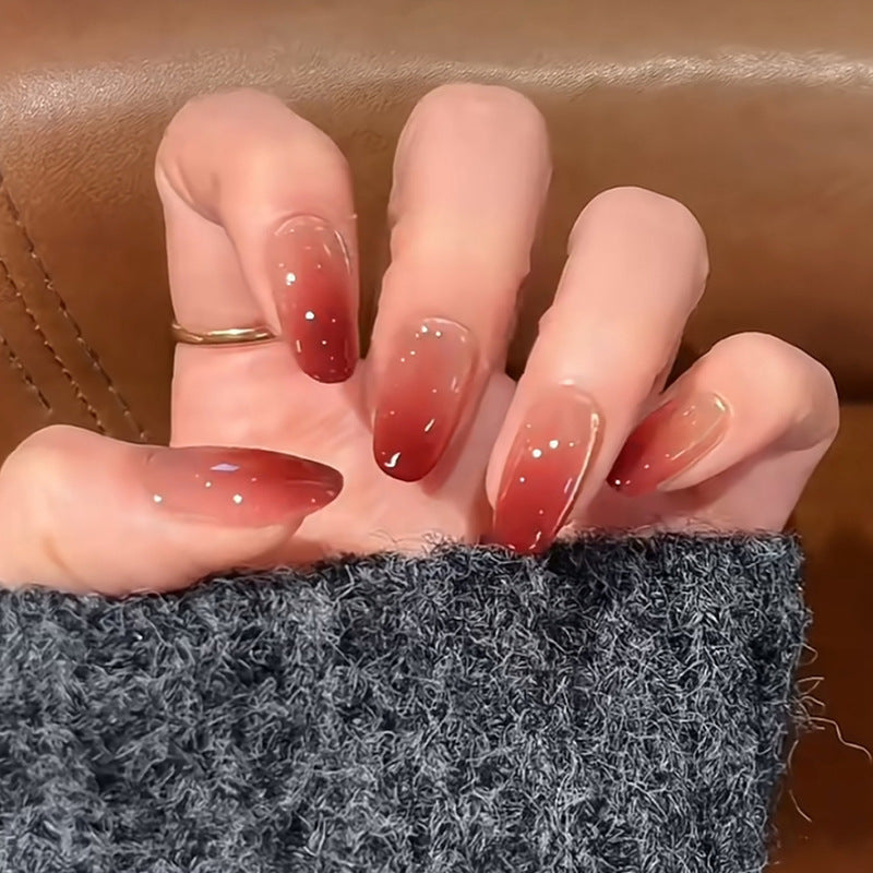 Stylish Press-On Nail Set with Elegant Glitter Accents Kalsten