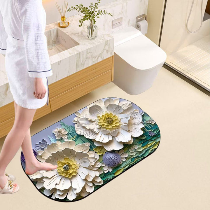 Floral Pattern Non-Slip Bath Mat Kalsten
