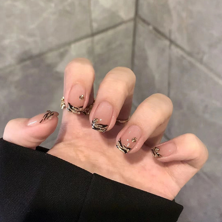 Glamorous Press-On Nail Set with Decorative Gemstone Accents Kalsten