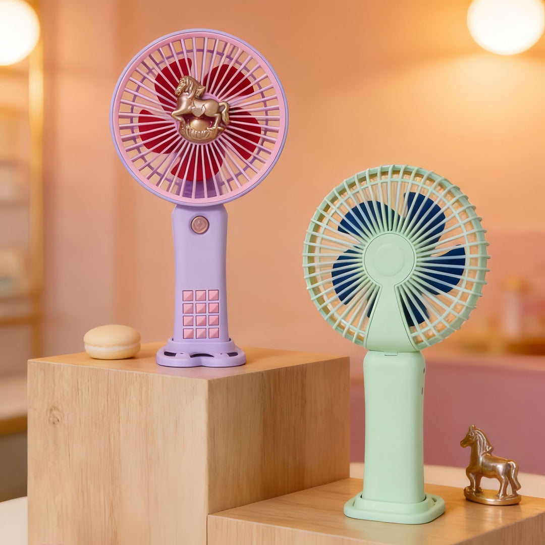 Women Portable Hand Fan with Innovative Unicorn Design Kalsten