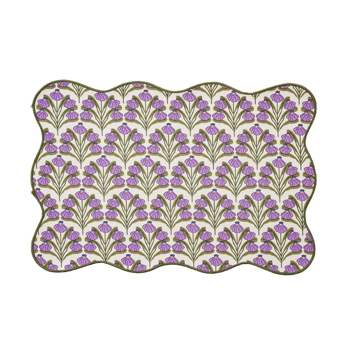 Decorative wavy table set with pomegranate and parrot motif Kalsten