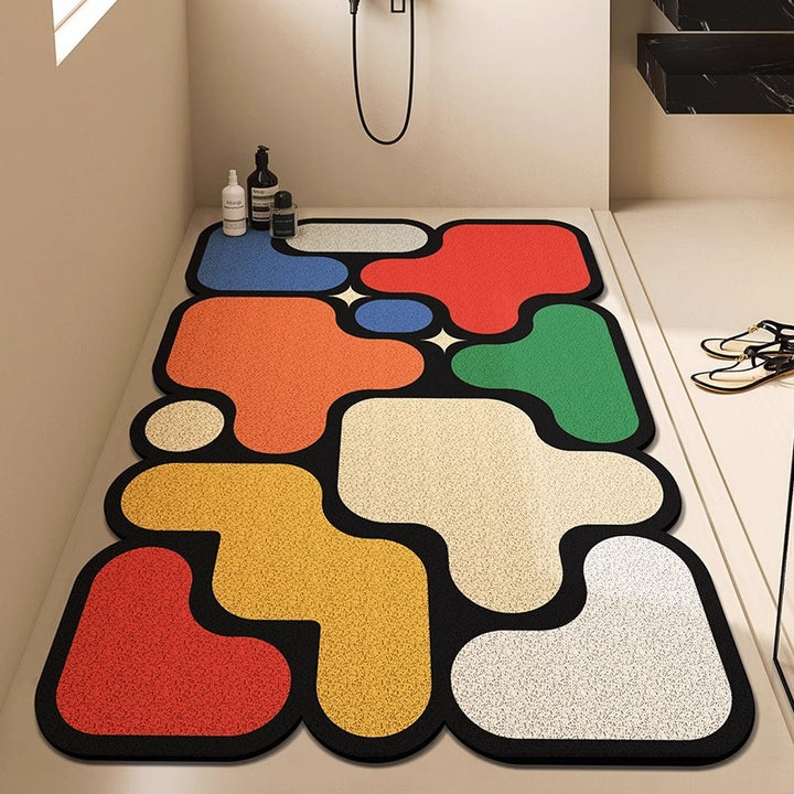 Modern Geometric Bath Mat Kalsten