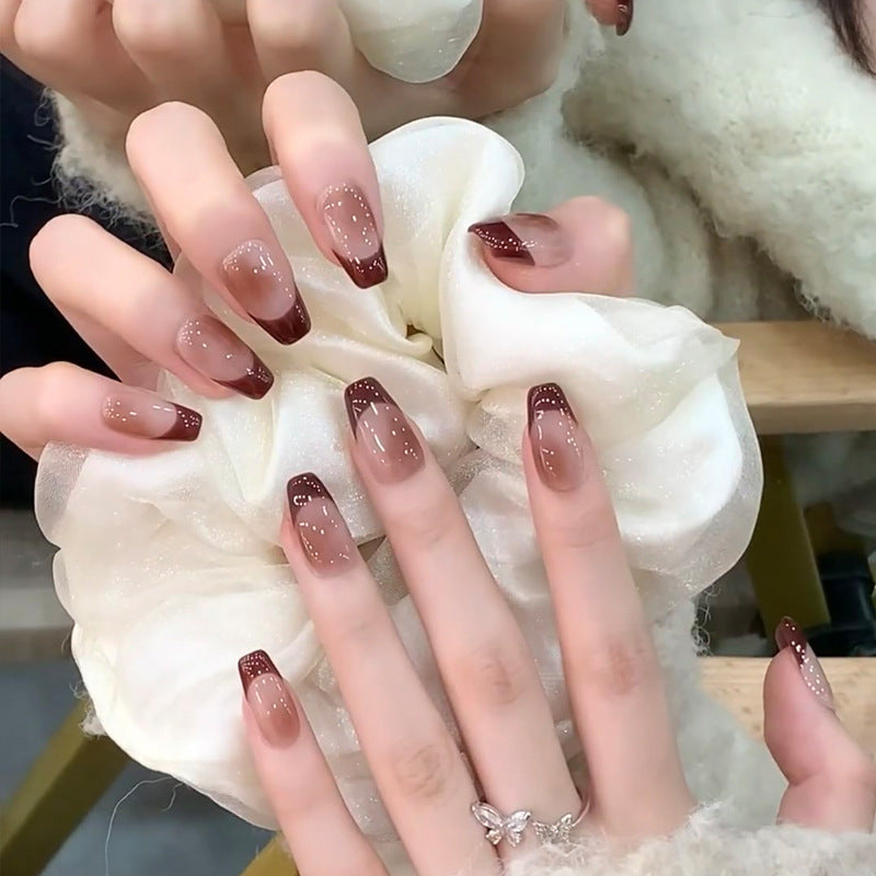 Glossy Ombre French Tip Press-On Nails Kalsten
