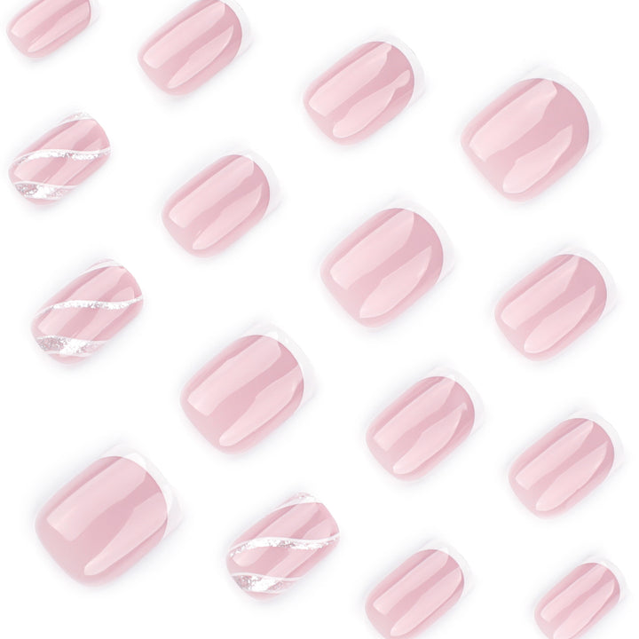 Elegant Nail Art with Glittering French Tip Kalsten