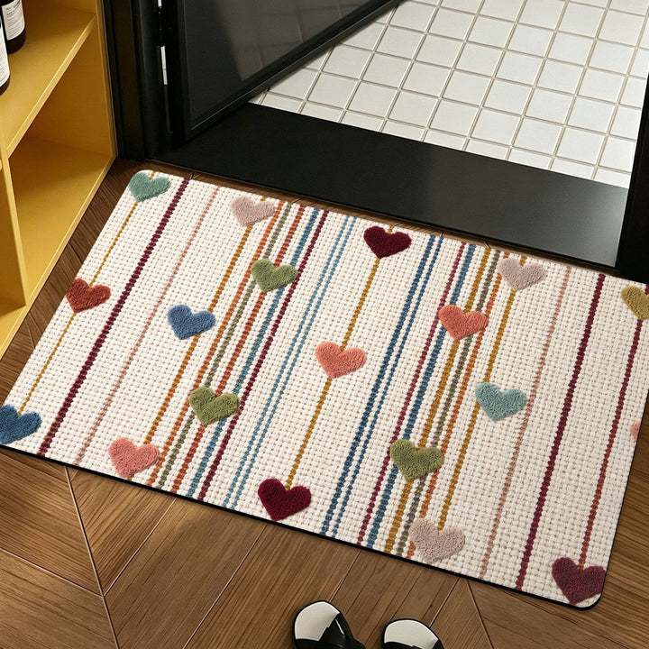 Heart Pattern Decorative Bath Mat Kalsten