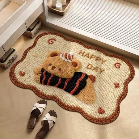 Cartoon Rabbit-Themed Bath Mat
