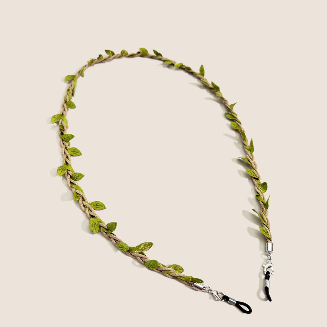 Decorative Leaf-Accented Eyewear Chain Kalsten