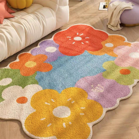 Scalloped Checkerboard Area Rug