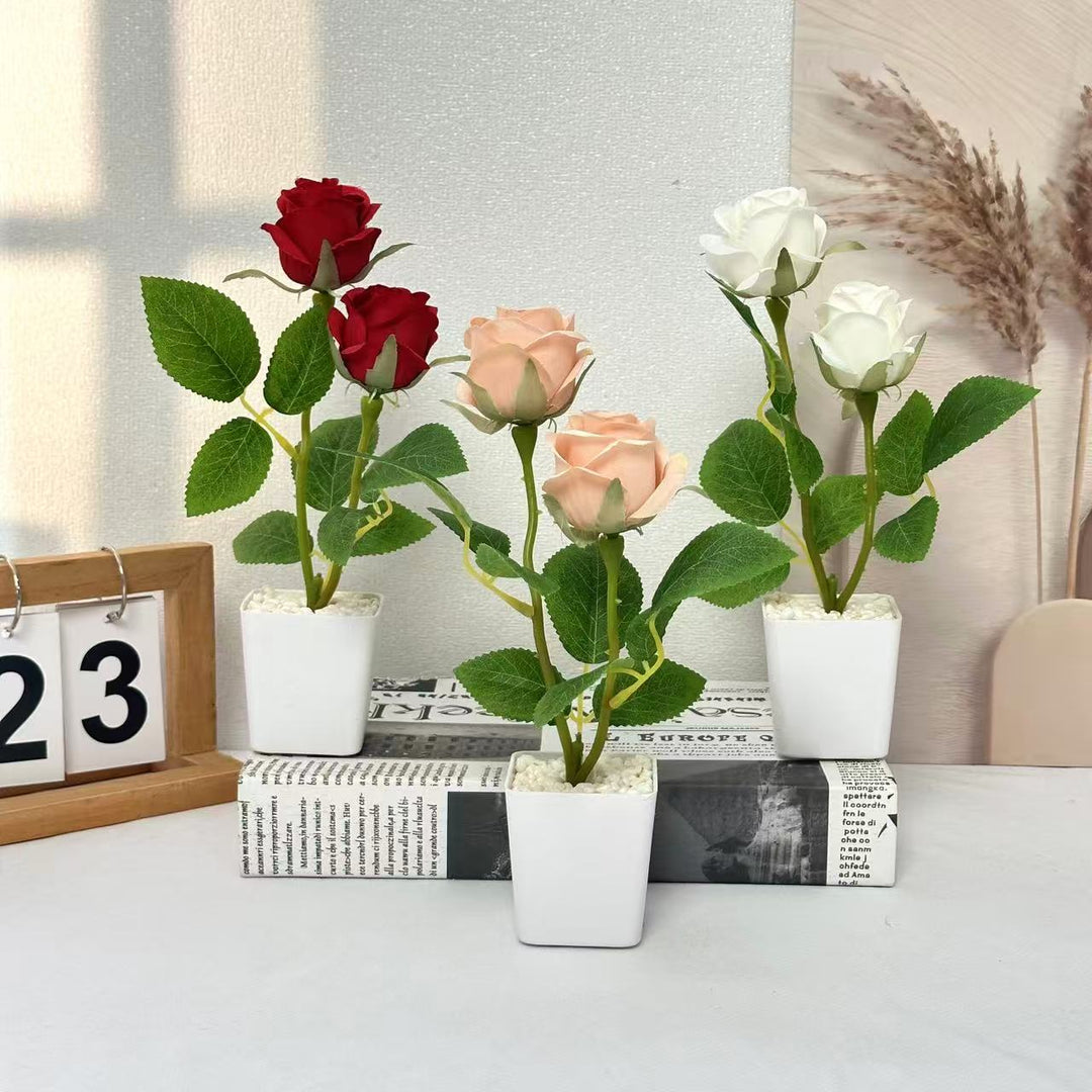 Lifelike Dual Rose Arrangement for Home Decor