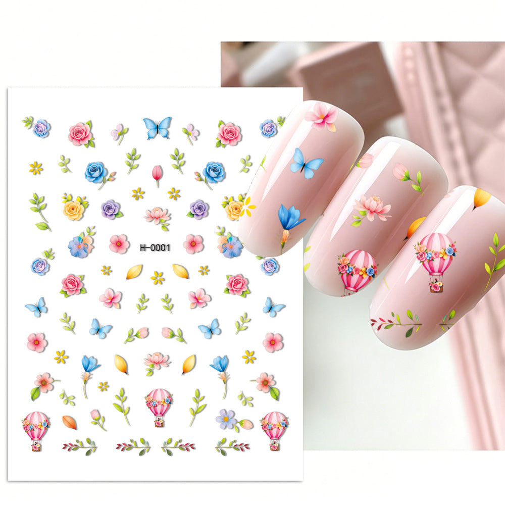 Floral Design Nail Art Sticker Set