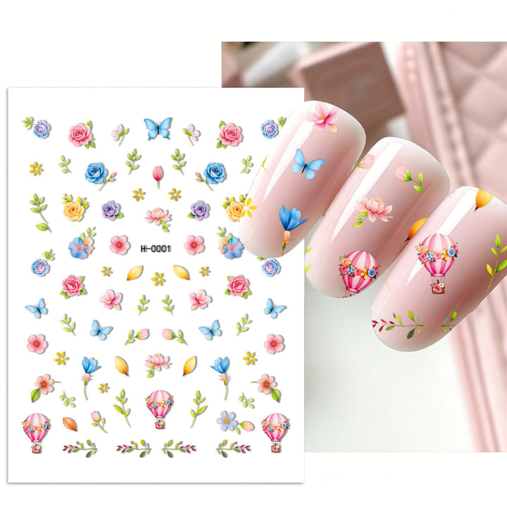 Floral Design Nail Art Sticker Set