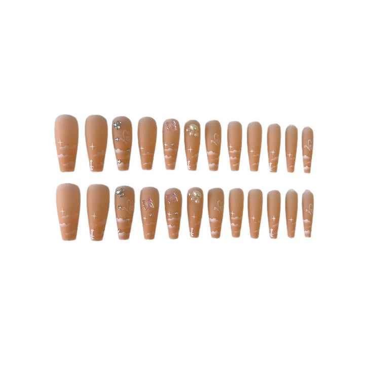 Decorative Long Coffin Press-On Nail Set