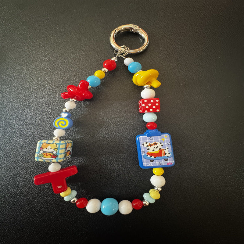Colorful Themed Beaded Keychain Kalsten
