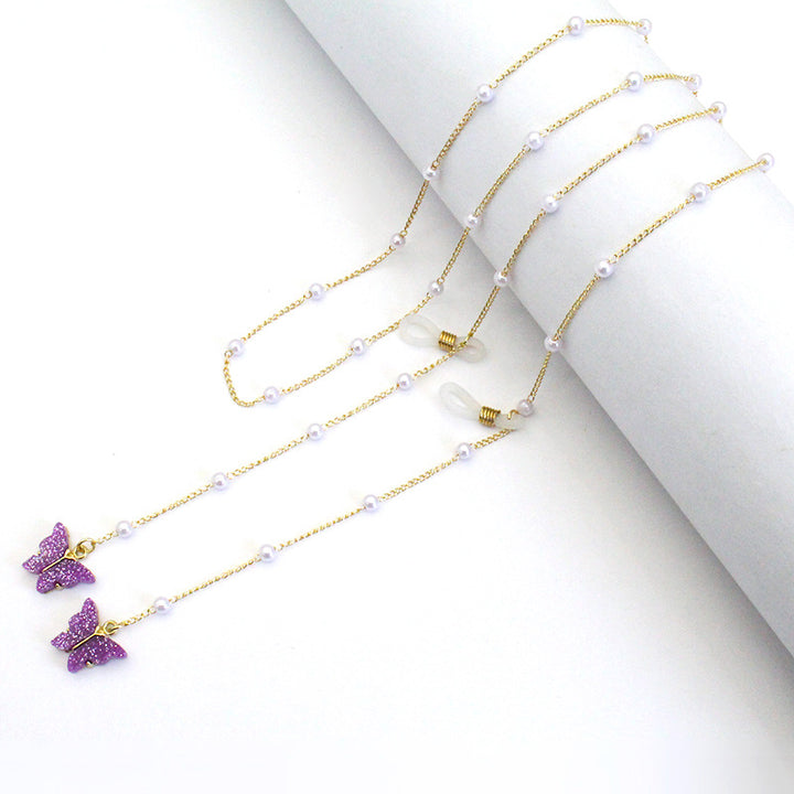 Butterfly-Embellished Eyewear Chain Kalsten