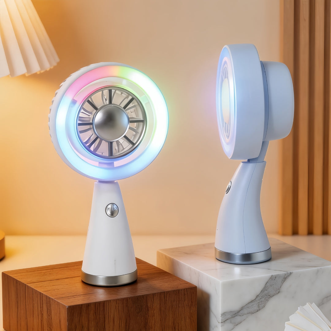 Women's Portable Table Fan with LED Lighting and USB Connection Kalsten