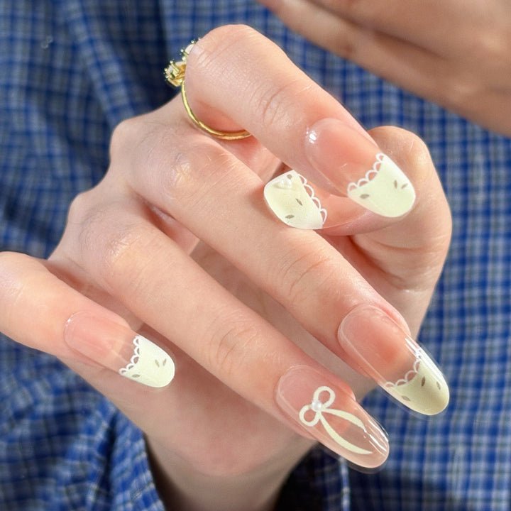 Decorative Gemstone and Floral Press-On Nails Kalsten