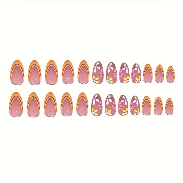 Floral-Themed Press-On Nail Art Kalsten
