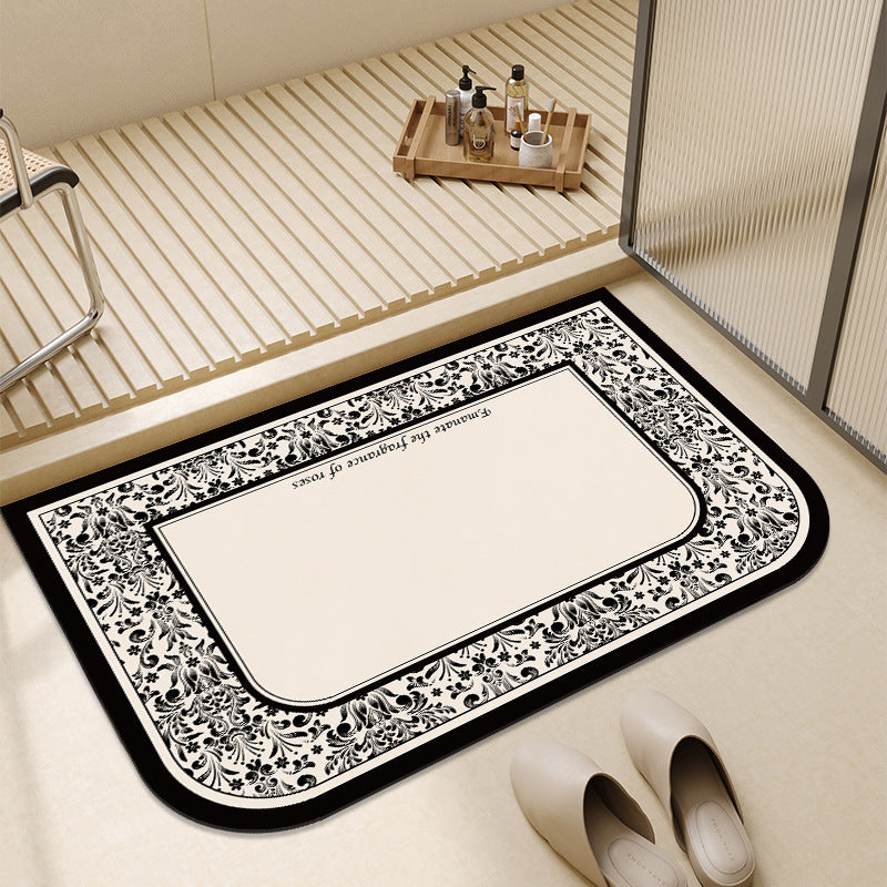 Artistic Floral Design Bath Mat